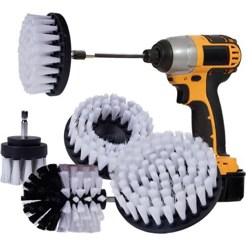 5/4/3 Pcs Drill Brush Set Cleaning Brush For Carpet Kitchen Car Wheel Glasses Cleaner Detailing Nylon Brushes Car Cleaning Tools