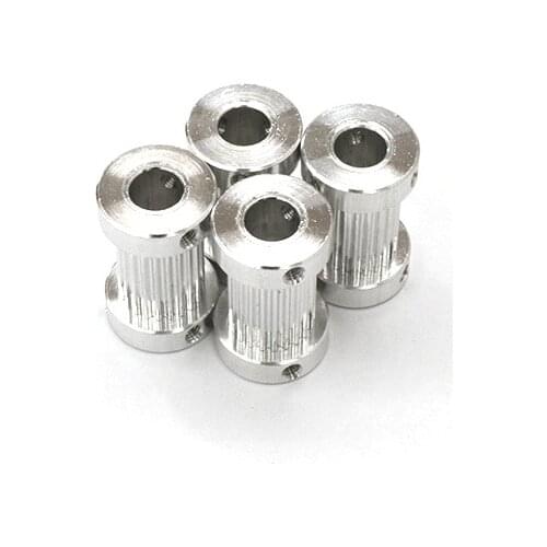 4PCS Aluminum Alloy GT2 22 teeth Timing Pulley bore 8mm fit for belt 15mm width for 3d printer (2GT 22teeth)
