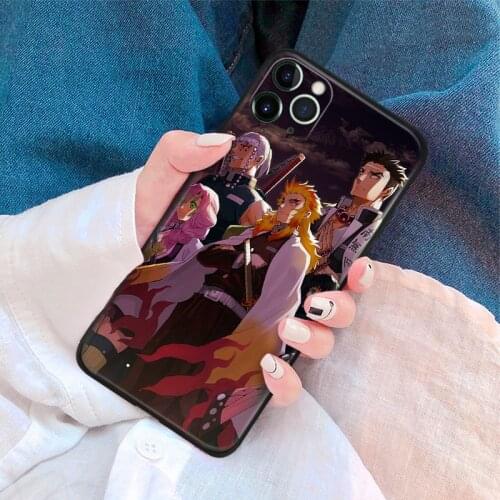 Demon slayer manga anime aesthetic silicone Phone Case FOR iPhone Se 6 6s 7 8 Plus X Xr Xs 11 12 Mini Pro Max Glass Cover Shell