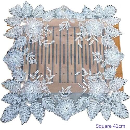 Modern Lace white embroidery placemat cup dish coaster tea mug Christmas kitchen table place mat cloth doilies wedding pad decor