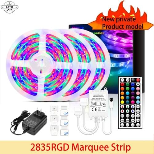 LED Colorful Horse Racing Neon Strip 2835 RGB 5050 IP65 DC12V Flexible Light with Diode With 5M 10M Light-emitting Diode Strip