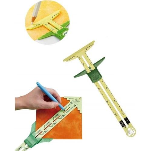 High Quality 5 In 1 Sliding Gauge Measuring Sewing Tool Patchwork Tool Ruler Tailor Tool Rule Drawing Supplies Accessories