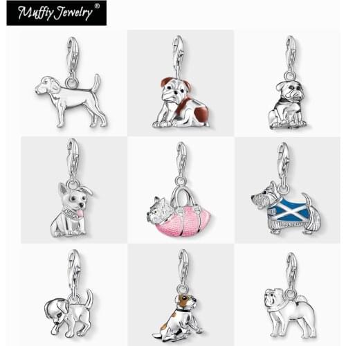 Westie Dog in Pink Bag Charm 2020 Summer Good Jewelry For Women Girls,Trendy Cute Gift In 925 Sterling Silver Fit Bag Bracelet