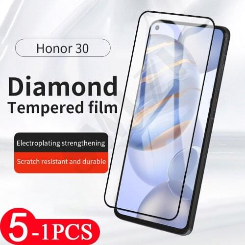 5-1Pcs screen protector for Honor view 40 30 20 pro plus v40 lite 5G 30i 30S 20i 20S note 10 10i tempered glass protective film