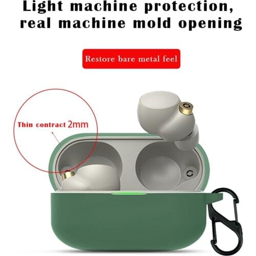 9 clour Protective Case For Sony WF-1000XM4 Headse Silicone over Earphone Shell With Carabiner Box Sleeve Soft Accessories