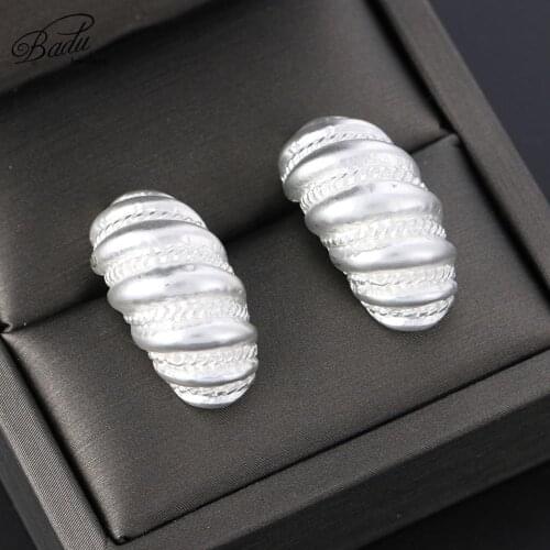 Badu Small Earrings for Women Fashion Irregular Surface Alloy Earrings Fashion Charm 2019 New Jewelry Wholesale Cheap