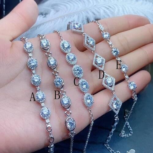 Moissanite D VVS Womens Bracelet 925 pure silver.Deluxe Multi Gem womens bracelet. Many styles