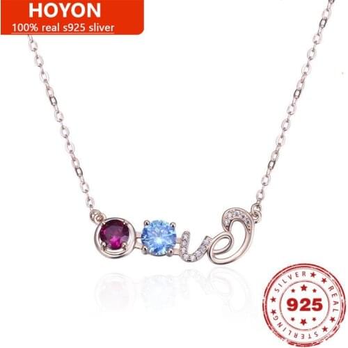 Elegant S925 Sterling Silver Letter Pendant Necklace For Women AAA Zircon Clavicle Chain Wedding Birthday Fine Jewelry Gift