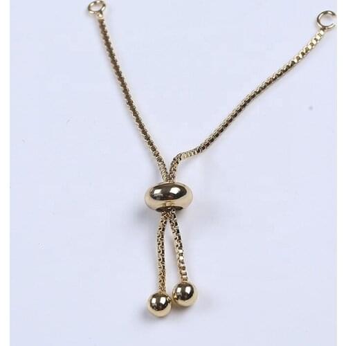 Link Sliding Adjustable Bracelet Chains With Slider Clasp DIY Chain Part For Jewelry Making