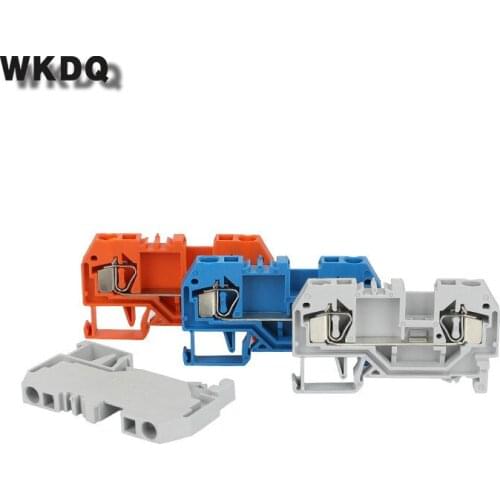 10pcs 281-901 Wire Conductor Din Rail Terminal Block 2 Conductors Feed Through Spring Cage Push In Connection Connector