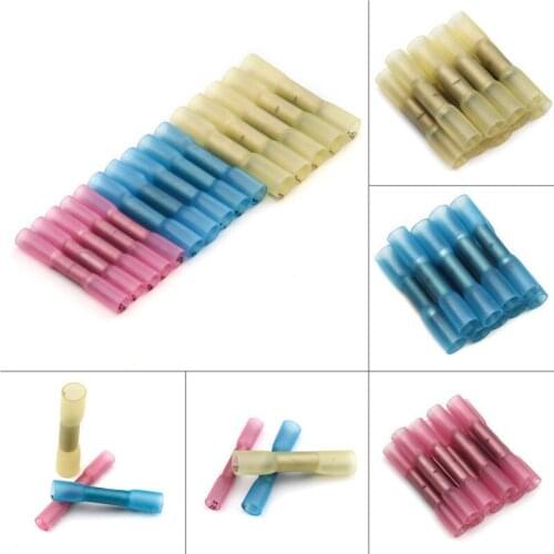 120PCS Insulated Waterproof Heat Shrink Terminals Seal Butt Electrical Cable Wire Connectors Crimp Terminals Kit 22 -10AWG