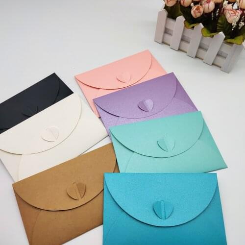 20Pcs Kraft Double Button Love Gift packaging bags Love letter package letter Invitation letter to inform packaging supply
