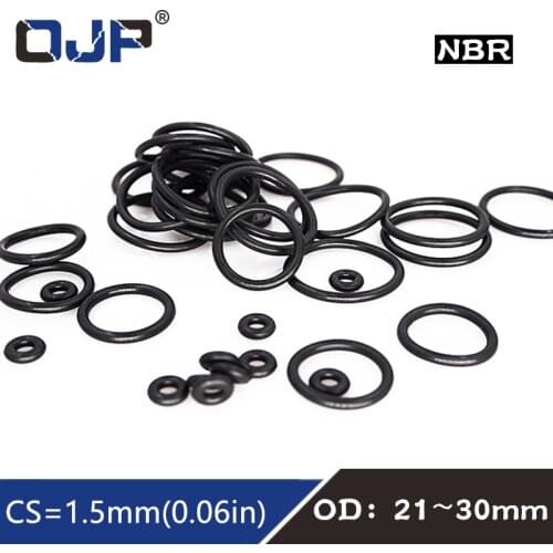 20PC/lot Rubber Ring Black NBR Sealing O Ring CS1.5mm OD21/22/23/24/25/26/27/28/29/30mm O-Ring Seal Gasket Oil Ring Washer