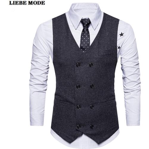 2020 New Men Formal Business Plus Size Mens Classic Suit Vest Single Breasted Business Waistcoat Dress Wedding Tuxedo Waistcoat