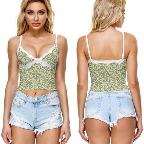 2021new Trend Womens Sexy Tight Collar Floral Print Backless Camisole