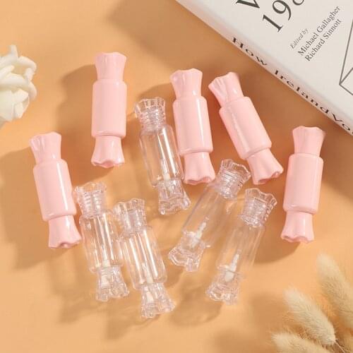 5Pcs Adorable Candy Shape Empty Lip Gloss Tube DIY Refillable Lip Containers