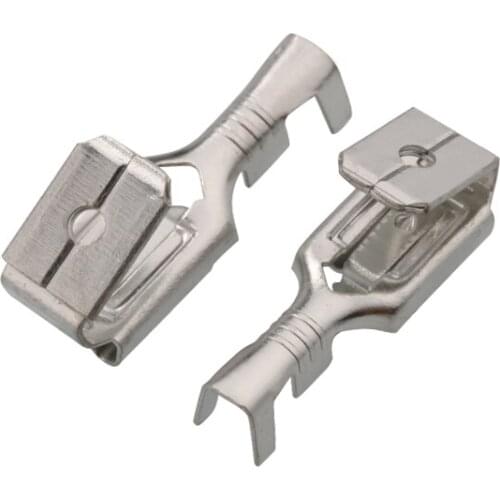 6.3 reverse strap self-locking plug spring 250 terminal cold pressing terminal wire copper connector 100 pieces