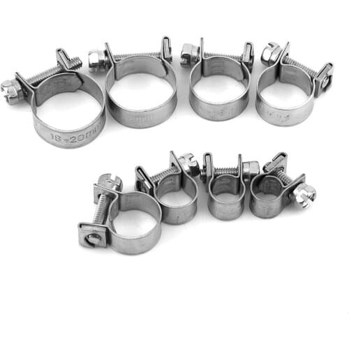 Autos Stainless Steel Clip Fuel Oil Water Vacuum Silicon Hose Pipe Tube Clamp Fastener (6-8mm)