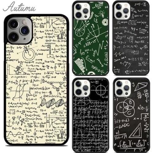 Funny Math Formulas Equations Phone Case for iPhone 11 12 Pro Max mini X XR XS SE 2020 5 6 7 8 Plus Galaxy S8 S9 S10 Cover shell