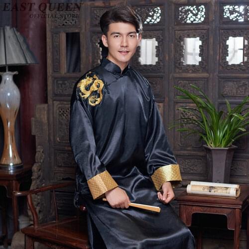 Cheongsam men wedding chinese dress men mandarin collar robe male traditional chinese clothing KK2333