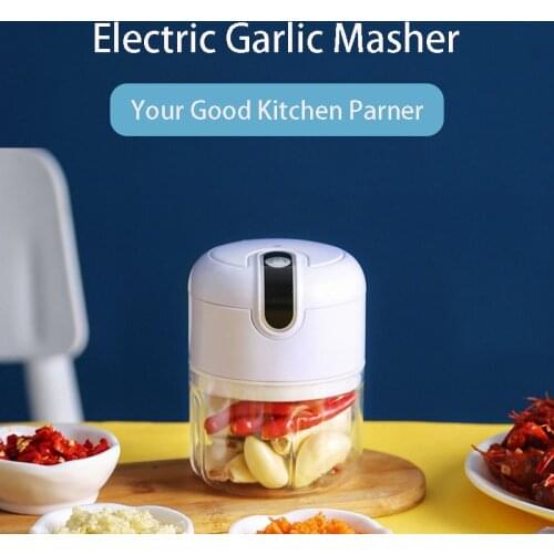 Mini Electric Masher Chili Garlic Vegetable Meat Grinder USB Wireless Food Kitchen Auto Chopper Press Mincer 250ml Shred Crushed