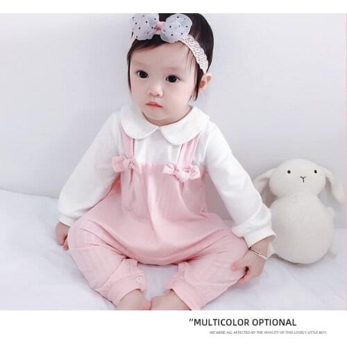Newborn Baby Romper Autumn Baby Girls Clothes Costume Bow Knot Jumpsuit Baby Girls Romper 1st Birthday Party Princess Clothes