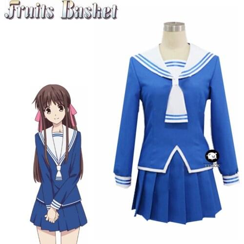Anime Fruits Basket Cosplay Costume Tohru Honda Cosplay Uniform JK Girl School Uniform Women Sailor Costume Top Skirt