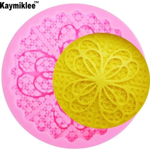 M662 Hot NEW Lace Silicone Mold Clover flower lcae Pattern Chocolate Fondant Cake Decorating Tools Chocolate,Cupcake mold