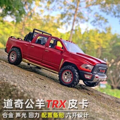 1:32 high simulation alloy ram trx pickup truck model with spare tire sound and light pull back toy for children gifts