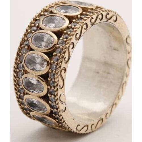 Fashion Mens Ring Row White Zircon Finger Rings for Women Luxury Wedding Band Rope Ornament Pattern Knuckle Ring Jewelry Gift