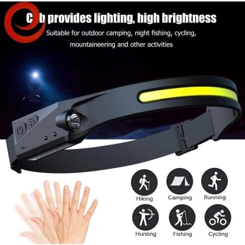 550LM COB LED Induction Riding Headlamp For Xiaomi Scooter Night Ride 1200mAh USB Rechargeable Hunting Flashlight Work Light