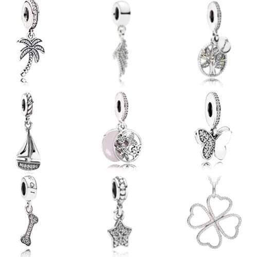 New Fashion Personality Inlaid Shiny Palm Feather Butterfly Bone Pendant Diy Bracelet Necklace Original Female Jewelry Gift