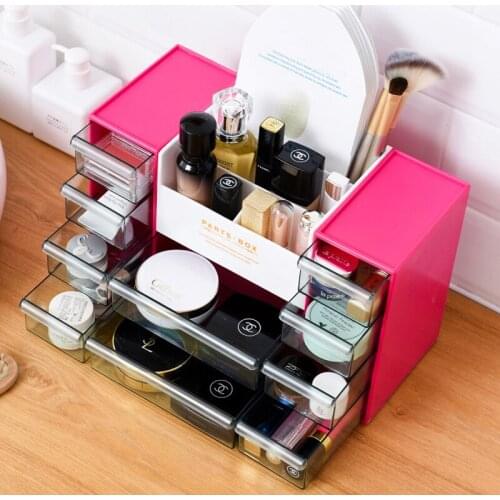 Plastic Makeup Organizer Home Office Sundries Cosmetics Storage 10 Grids Desktop Jewelry Storage Box Container Drawer Organizer