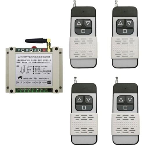 High Power 220V 380V AC 30A Motor Wireless Remote Control Switch Roller Shutter Door Electric Curtain Remote Forwards Reverse