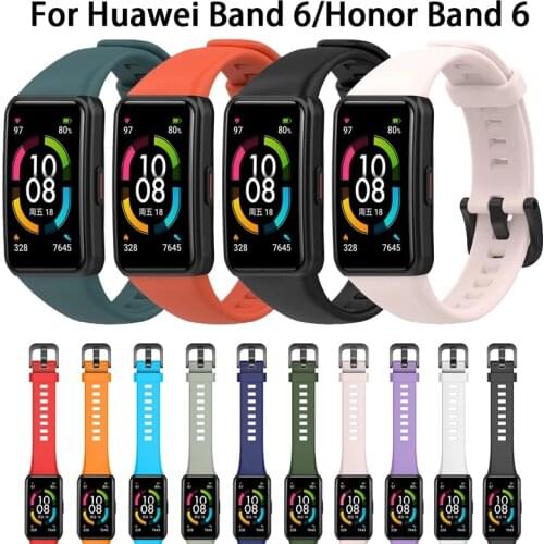 Soft Silicone Replacement Sport Band Wrist Straps For Huawei Honor Band 6 Smart Wristband Bracelet Watchbands Honor Band6 Correa