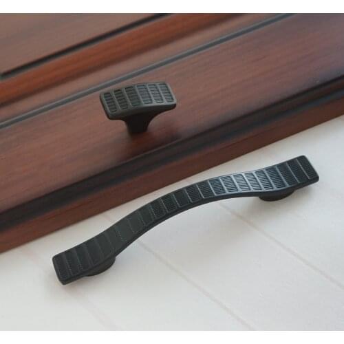 3.75" Black Square Cabinet Pull Handles Door Knobs Zinc Alloy Drawer Handle Modern Furniture Cupboard Knob 96mm Light luxury