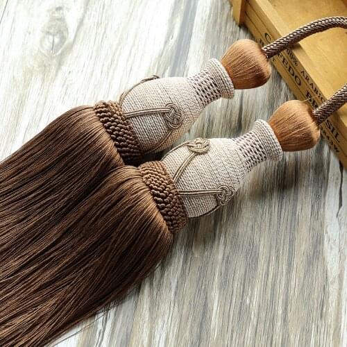 Handmade Hanging Ball Double Ball Curtain Bandage Rope Hanging Ball Pendant Tassel Curtain Buckle Pastoral Strap