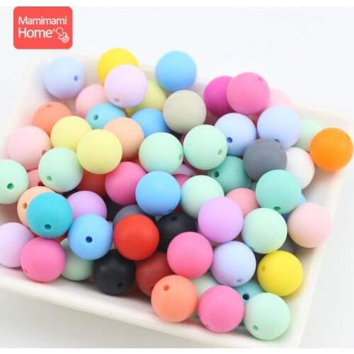 Mamihome 15mm 100pc Silicone Beads Baby Teether Food Grade Perle Silicone Rodent DIY Nursing Necklace Gifts ChildrenS Goods Toy