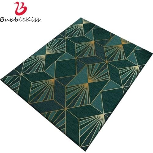 Bubble Kiss Green Rug And Carpet For Home Living Room Modern Style Gold Line Geometric Pattern Rugs Bedroom Non-Slip Area Rugs