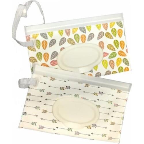 Wet Wipes Bag Cosmetic Pouch Clutch and Clean Easy-carry Snap-strap Wipes Container Wipes Tissue Boxes SN3091