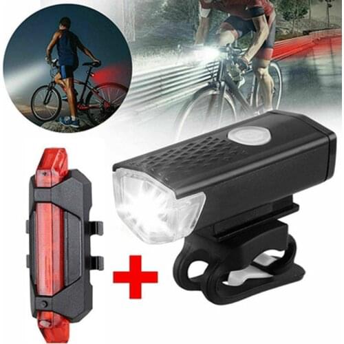 Bicycle Bike Light 300 Lumens MTB Front Light USB Charging Waterproof LED Flashlight Bicycle Safety Taillights Bike Accessories