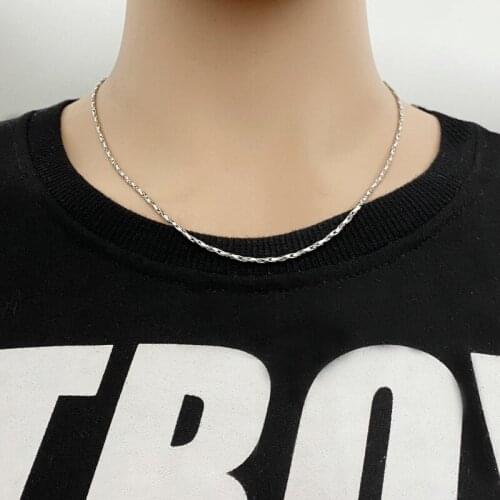 Titanium Steel Torsion Hammer Square Chain Necklace Stainless Steel Necklace Accessories Sweater Chain