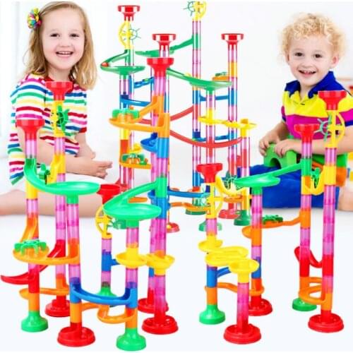 DIY early education track ball 3D maze puzzle hands-on ability pipe childrens building blocks toys