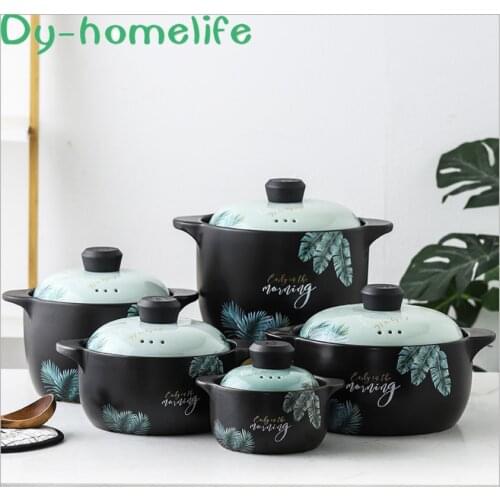 Japanese Creative Leaf Ceramic Casserole Restaurant Kitchen Home Open Flame Heat-resistant Multi-size Soup Pot Steamer