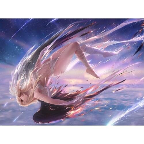 Japanese Anime Sexy Hurt Angle Girl Canvas Painting Custom Print Video Game Poster Wall Art Picture for Bedroom Living Room