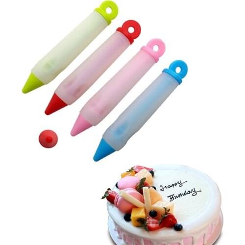 1Pcs Food Writing Pen Silicone Chocolate Decorating Tools Pastry Cake Mold Cookie Ice Cream Syringe Nozzles Kitchen Accessories