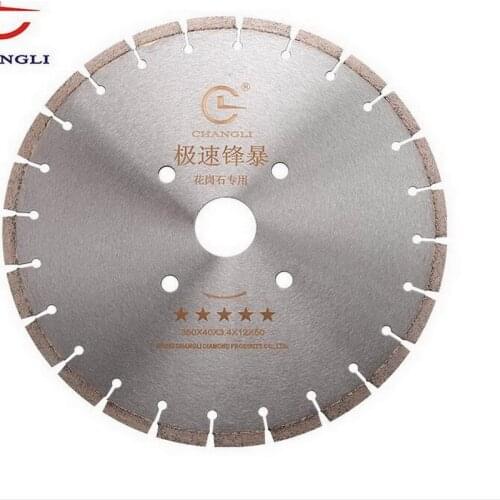 On sale of 1pc silver welded diamond saw blades 350*50*12mm especially for wet cutting hard green with steel inside concrete