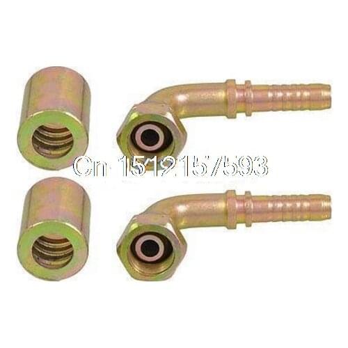 3/8" BSP Thread Hydraulic Cone 10mm Hose End Right Angle Oil Piping Connectors