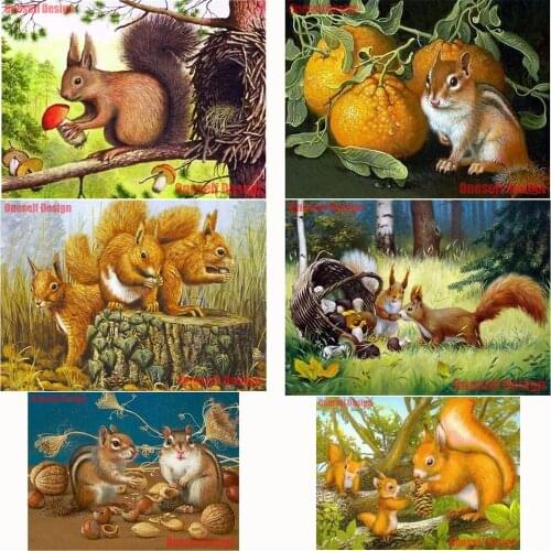 Top 5d diamond embroidery animals diamond painting full squirrel rhinestone pictures decoration home cross stitch embroidery