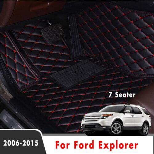 Car Floor Mats For Ford Explorer 2015 2014 2013 2012 2011 2010 2009 2008 2007 2006 (7 Seater) Auto Custom Carpets Leather Parts